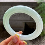 细糯种晴底圆条手镯56.5圈        天然缅甸A货翡翠（yc383114）