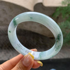细糯种飘花正圈平安镯57.1圈             天然缅甸A货翡翠（yc392745）