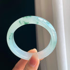 冰种飘花翡翠平安镯（58mm）（yc329550）