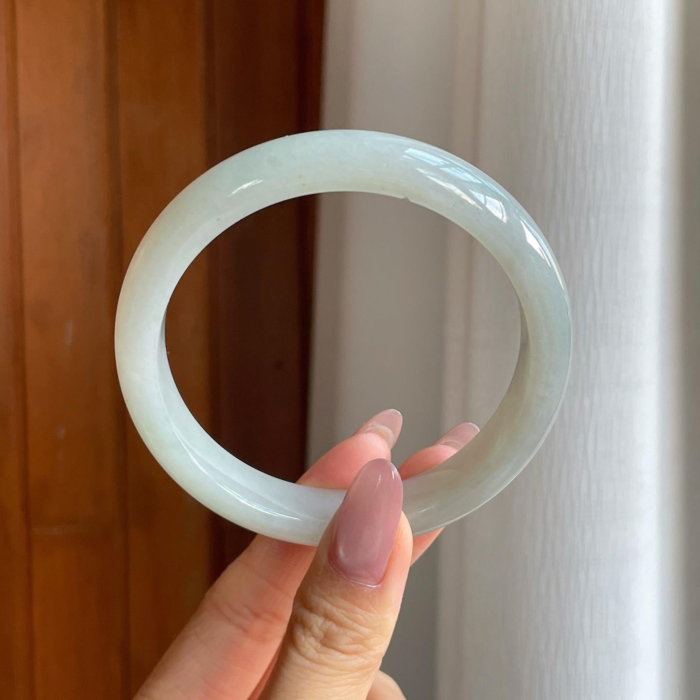 糯冰无色翡翠平安镯（62.5mm）（yc286509）