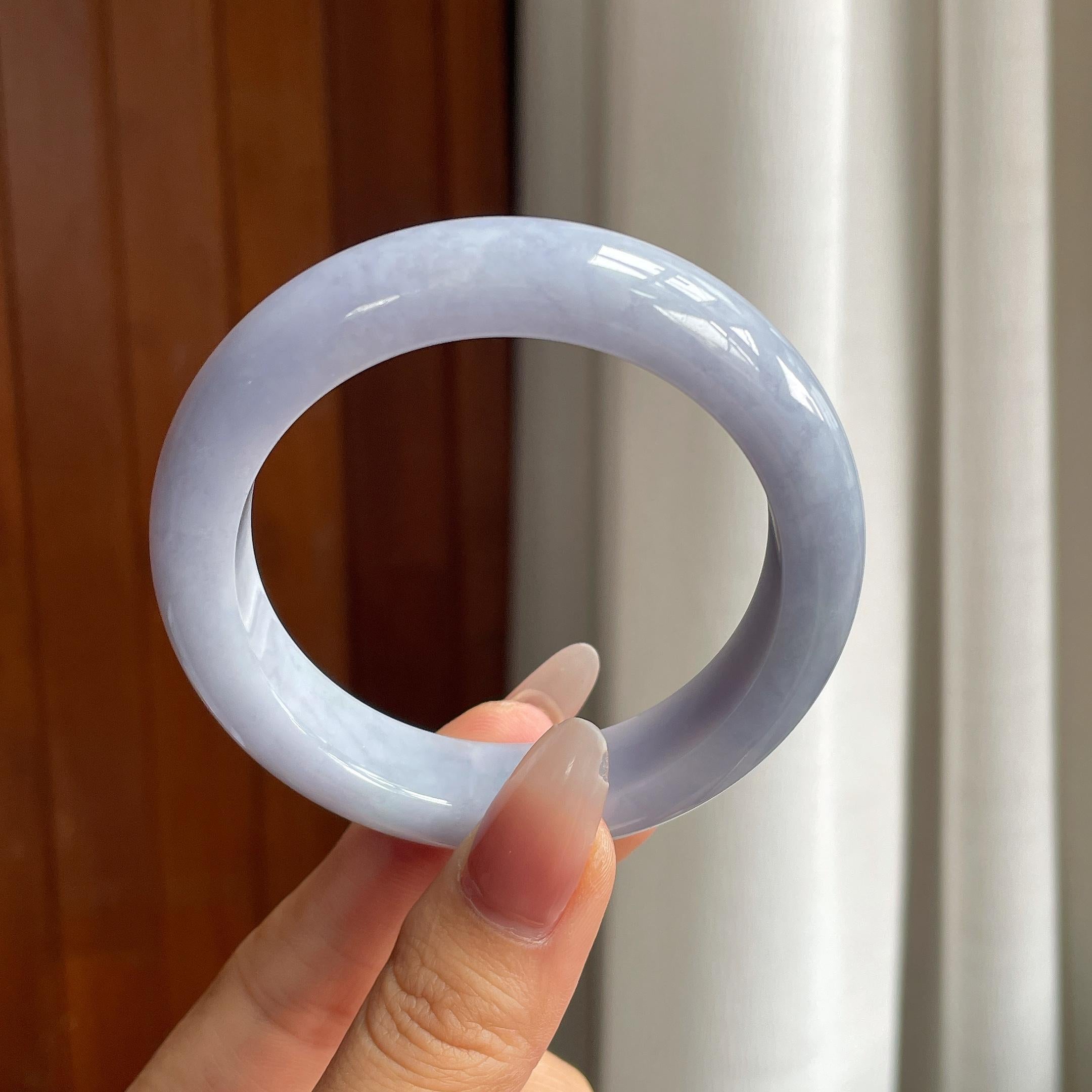 糯冰紫罗兰翡翠平安镯（55mm）（yc303134）