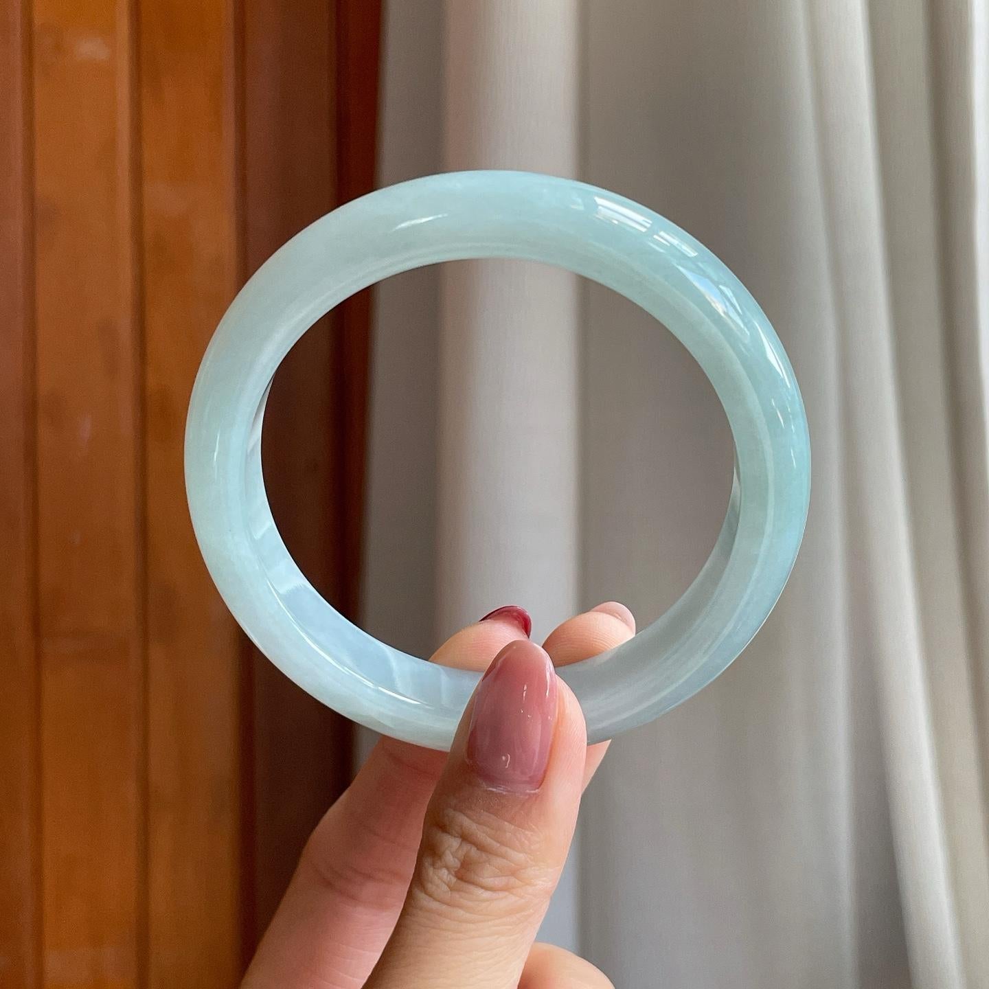 糯冰晴底翡翠平安镯（59.5mm）（yc302329）