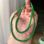 糯冰种满绿小米珠链（188颗） 天然缅甸A货翡翠（yc355306）