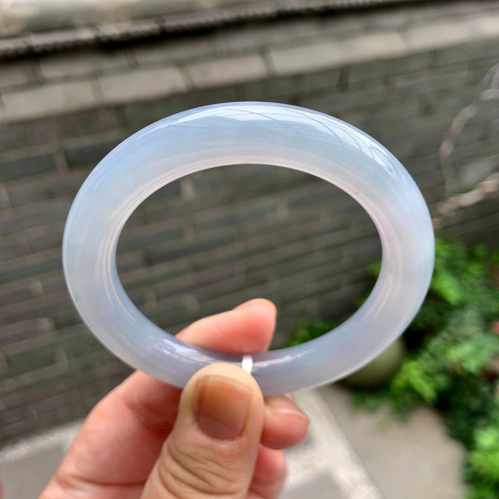 糯冰种紫罗兰圆条手镯（53mm）（yc262803）