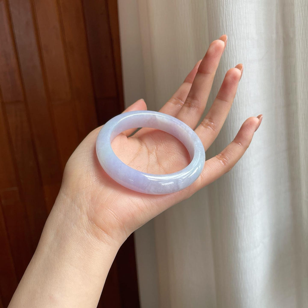 糯冰紫罗兰翡翠平安镯（54mm)（yc345413）