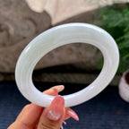 糯种无色圆条手镯59圈     天然缅甸A货翡翠（yc441126）