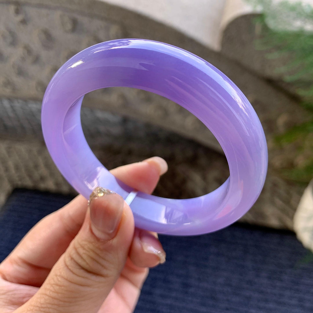 糯冰种紫罗兰平安镯（52.2mm）（yc292657）