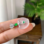 18K金钻镶冰种雪花棉爱心吊坠（yc248217）