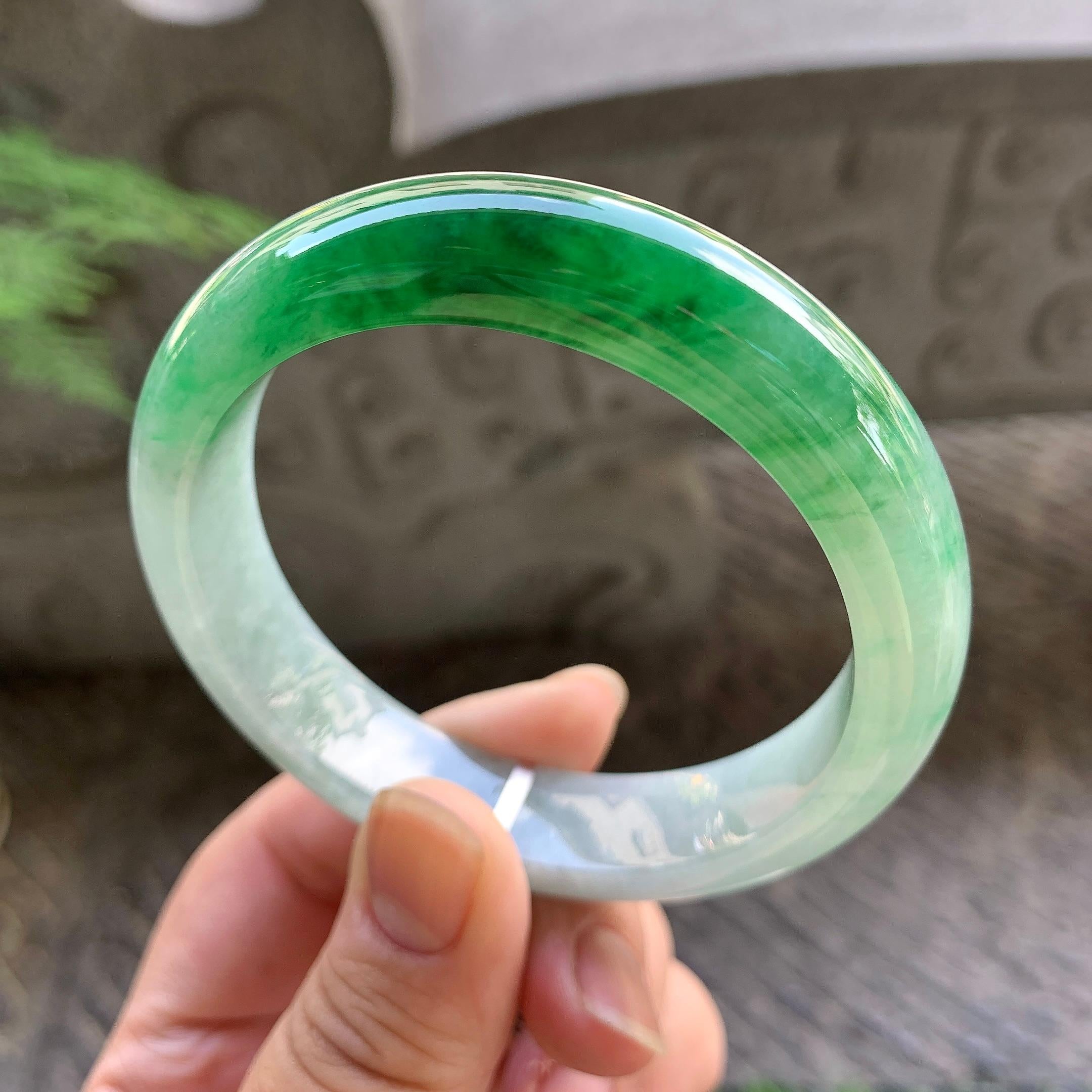 细糯种飘花平安镯（58.2mm）（yc195365）