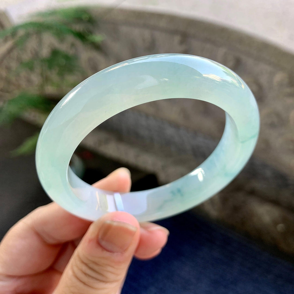 糯冰种飘花平安镯（56mm）（yc264534）