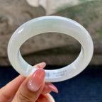细糯种带底色正圈平安镯55.3圈      天然缅甸A货翡翠（yc424763）