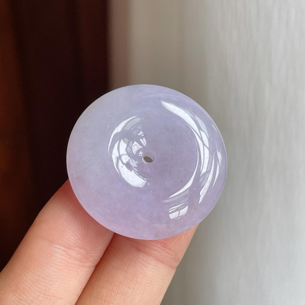 糯冰紫罗兰翡翠平安扣（yc248481）