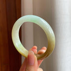冰种黄翡翡翠平安镯（53mm)（yc345409）