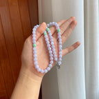 糯冰紫罗兰翡翠珠串项链（yc255681）