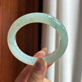 糯冰飘花带洒金正圈平安镯 56圈 天然缅甸A货翡翠（yc454501）
