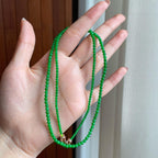糯冰满绿翡翠珠串珠链（yc342534）