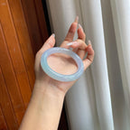 糯冰春彩底子圆条翡翠手镯（56.5mm）（yc246206）