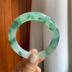 冰种飘花翡翠圆条手镯（55mm）（yc254960）