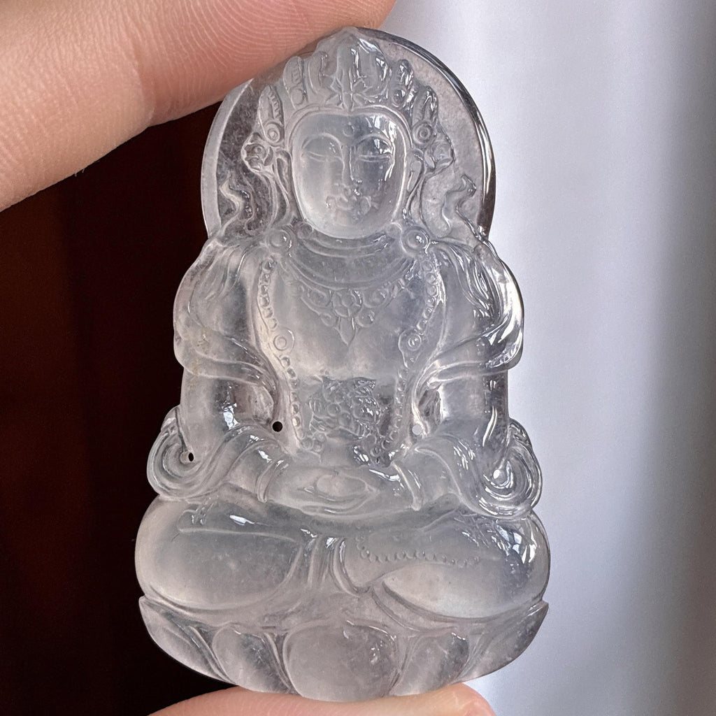冰种无底色度母挂件 天然缅甸A货翡翠（yc484398）