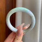 细糯冰飘花翡翠平安镯（54mm）（yc282590）