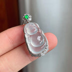 18k金镶冰种翡翠佛公（yc250563）