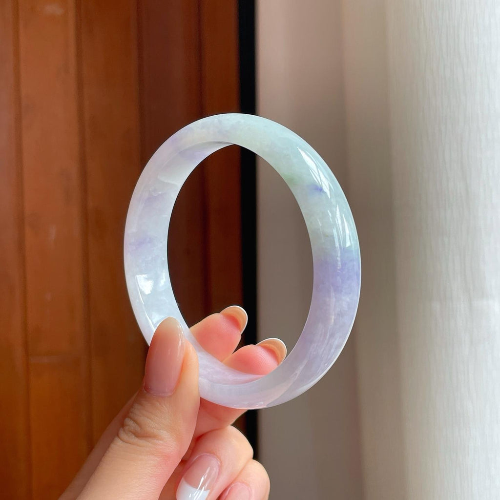 糯冰紫罗兰翡翠平安镯（59mm)（yc375379）
