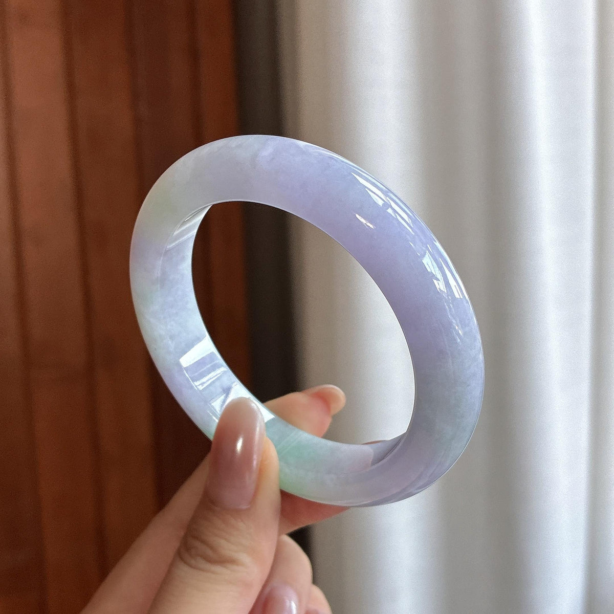 糯冰春带彩正圈平安镯 55圈（yc721774）