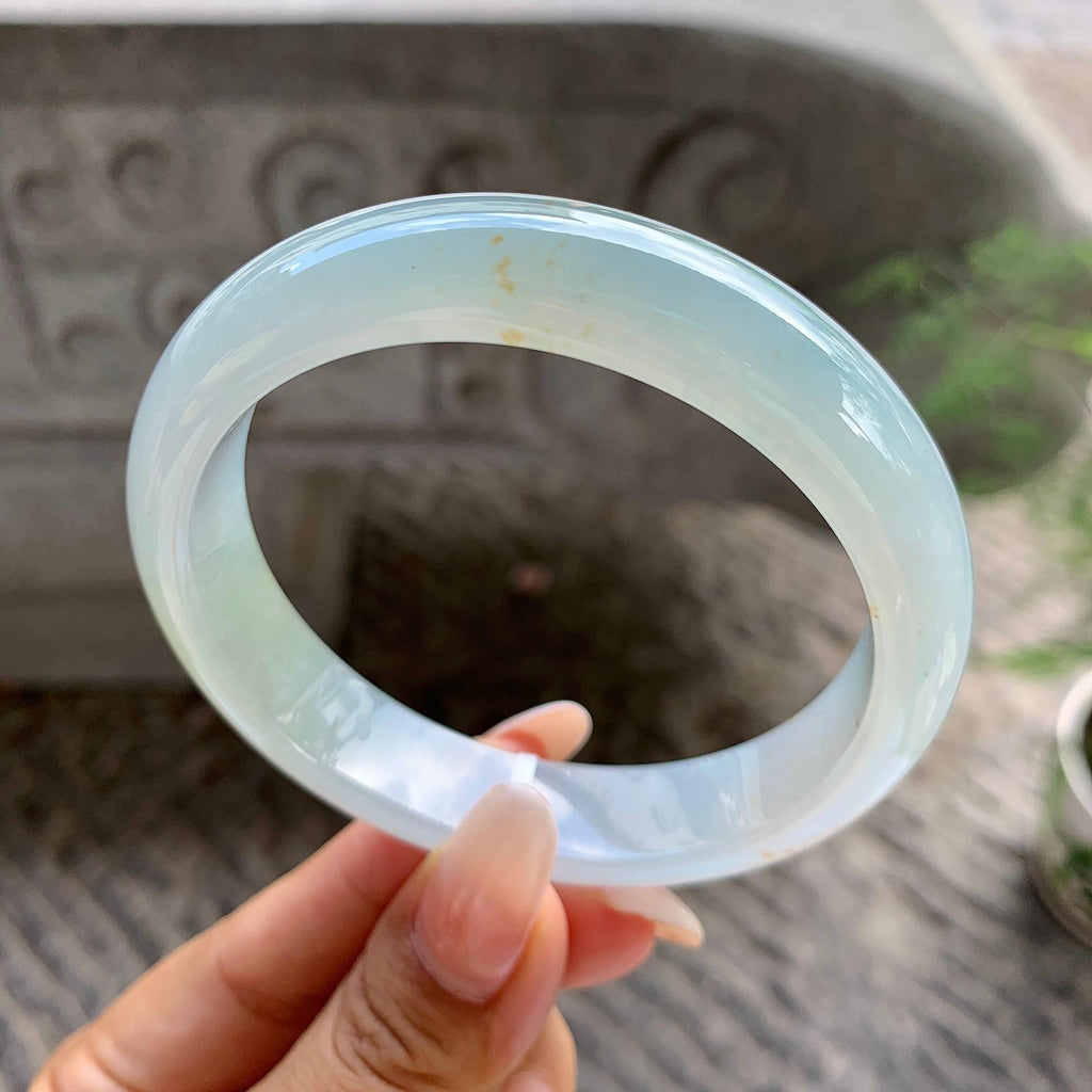 糯冰种黄翡洒金平安镯（60.1mm）（yc202394）
