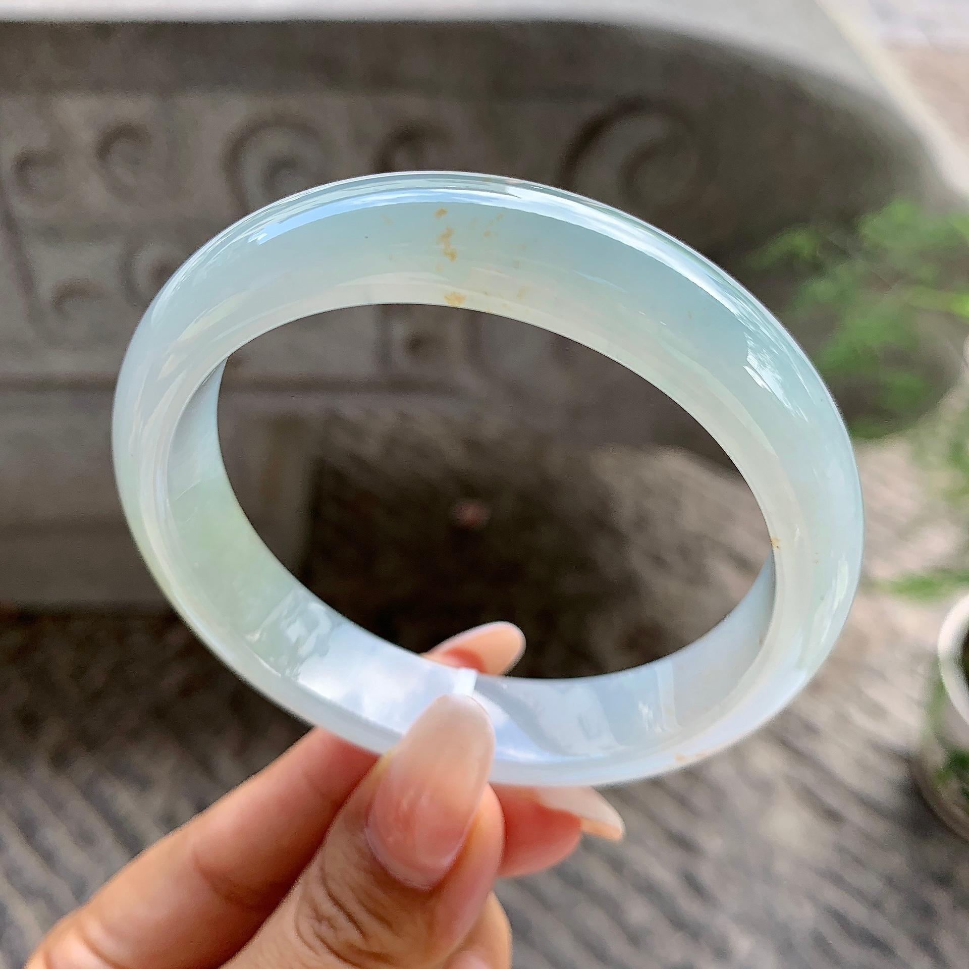 糯冰种黄翡洒金平安镯（60.1mm）（yc202394）