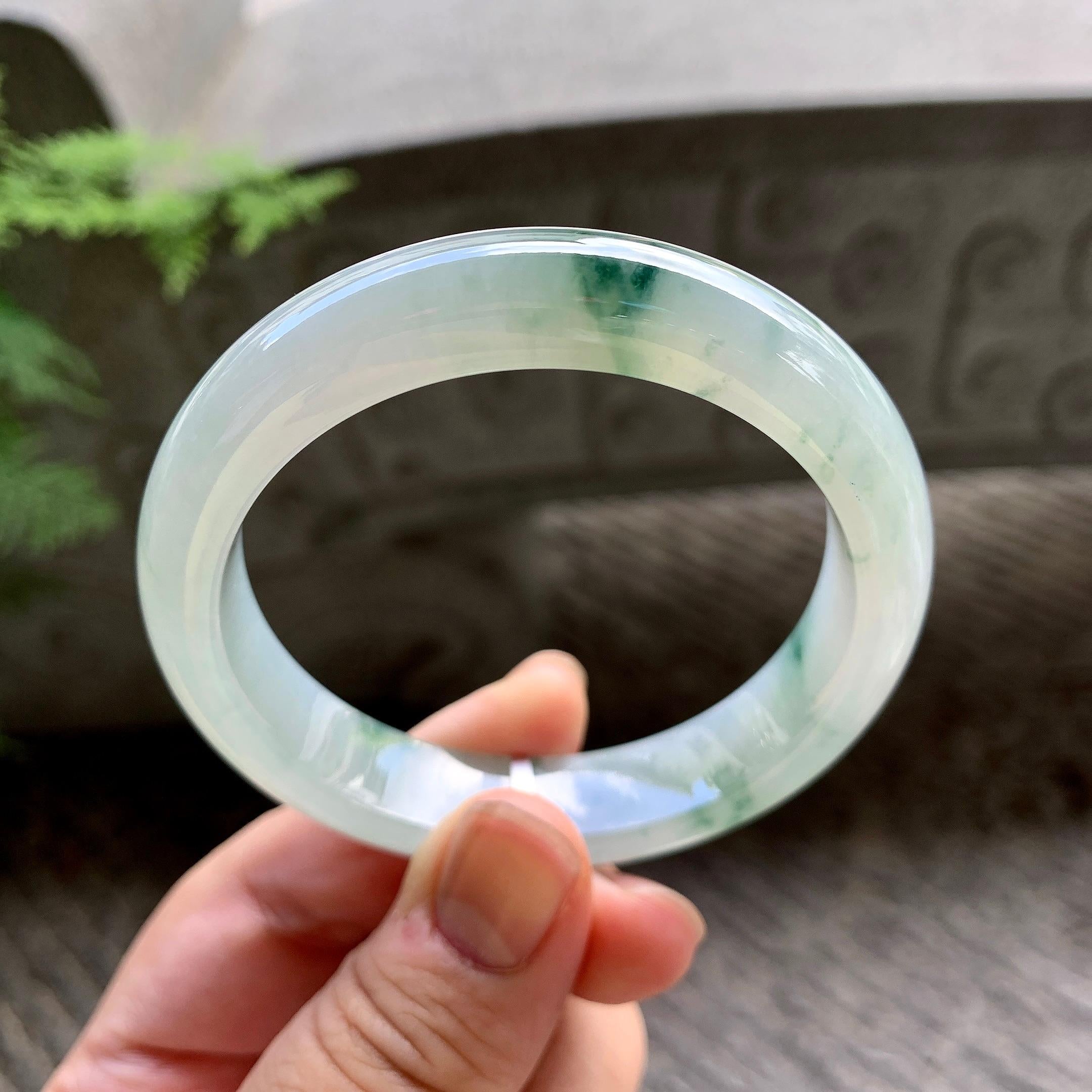 细糯种飘花平安镯（54mm）（yc202363）