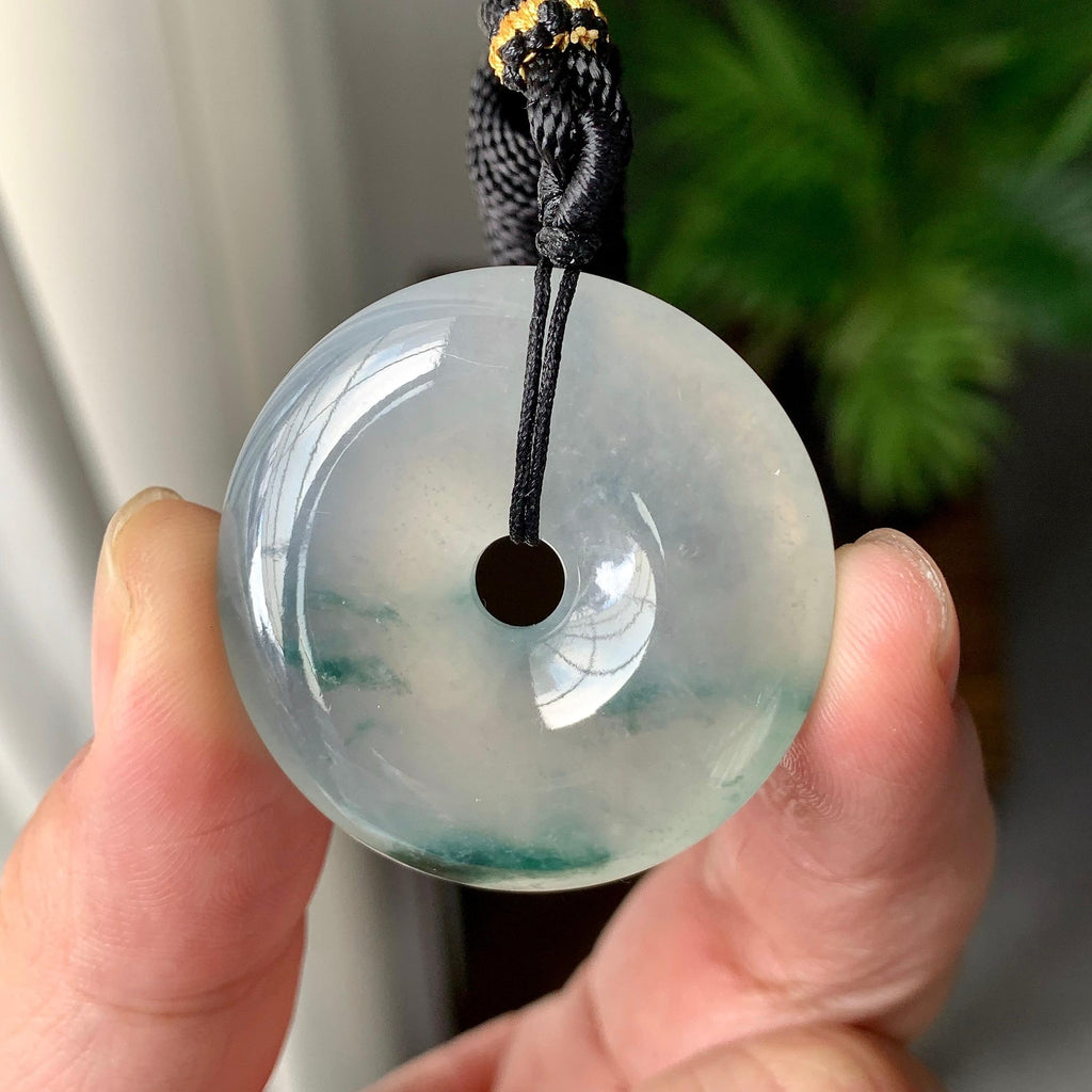 糯冰种飘花平安扣吊坠（yc264115）