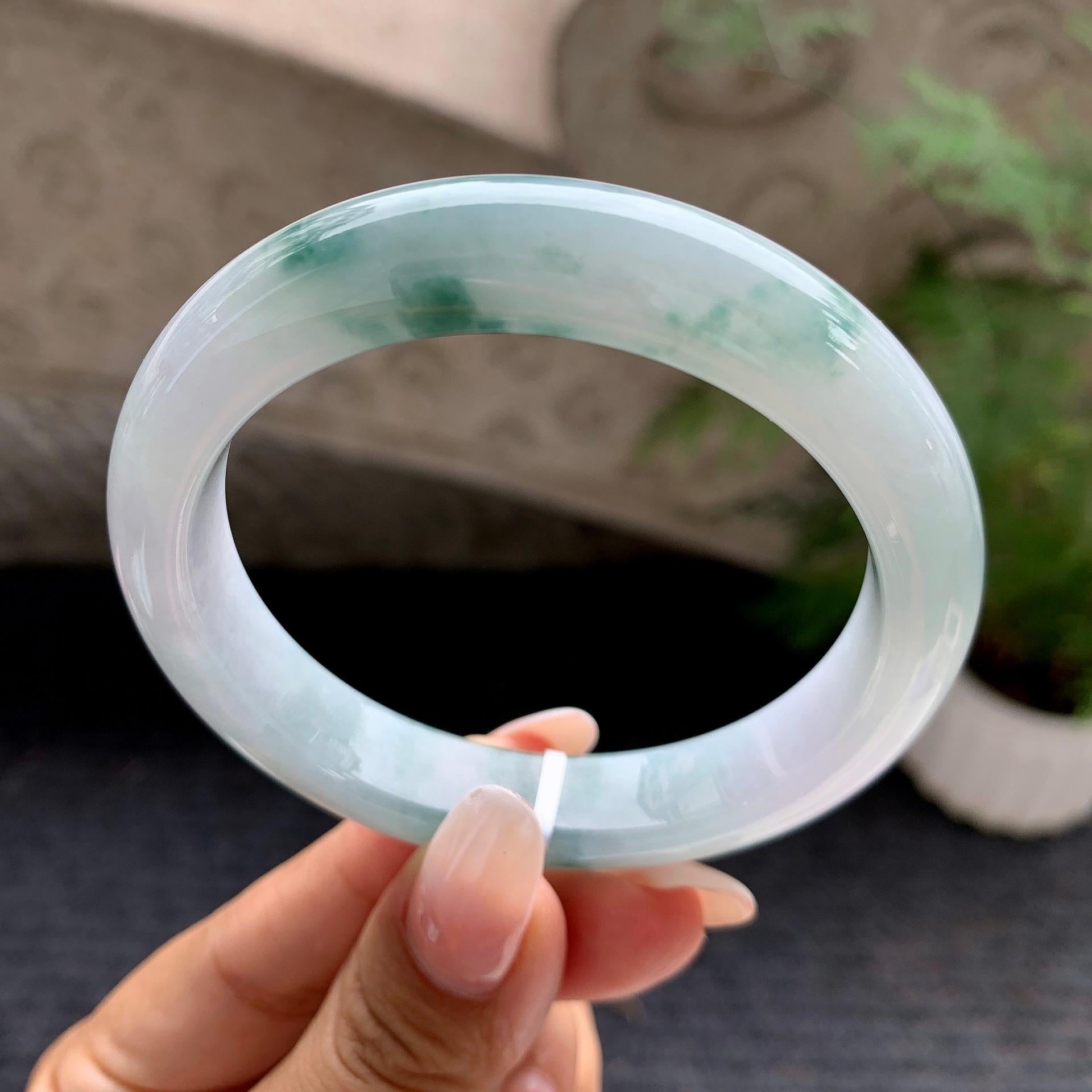 细糯种飘花平安镯（56.8mm）（yc196514）