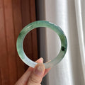 冰种半山半水圆条手镯 55圈 天然缅甸A货翡翠（yc484531）