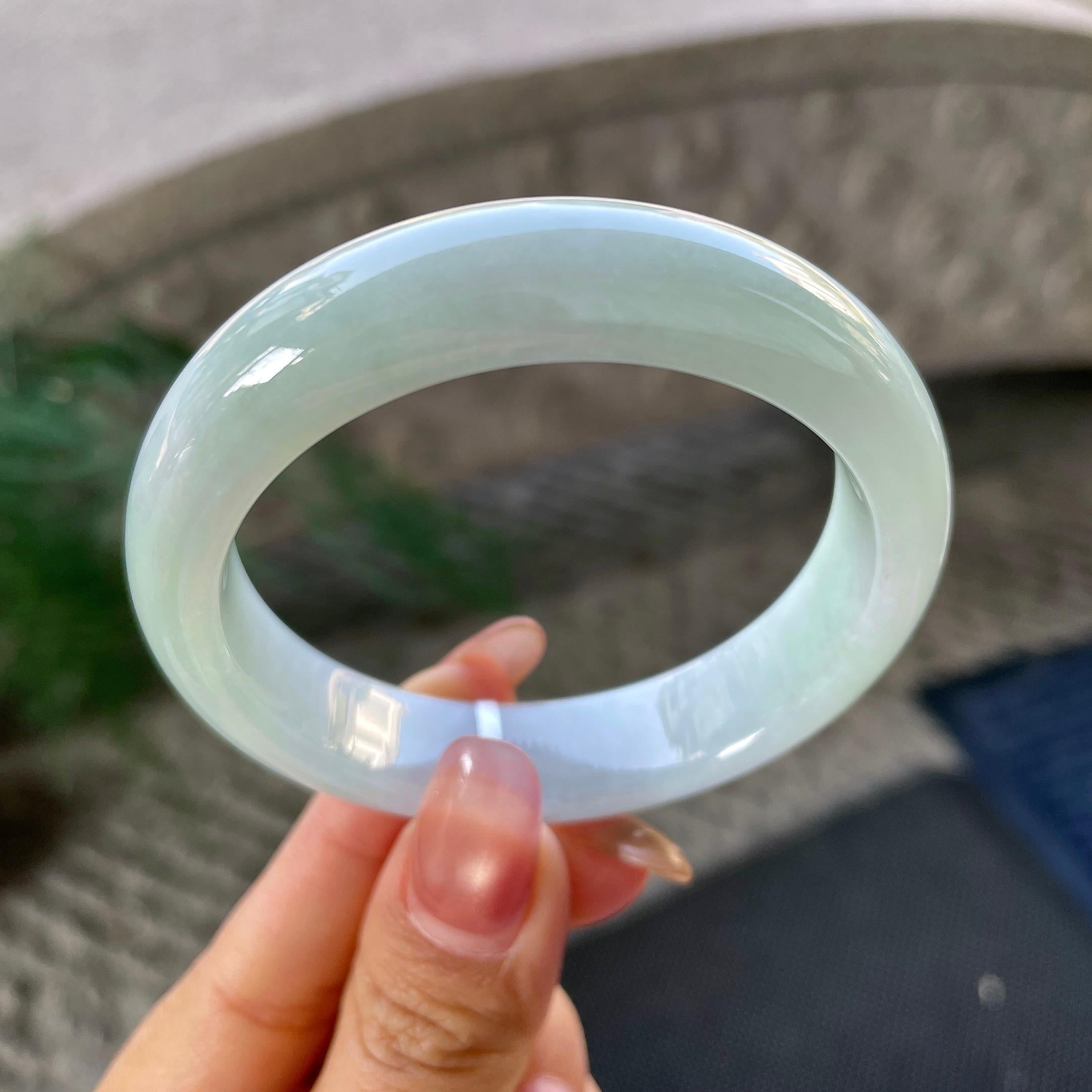 细糯种带底色平安镯（53mm）（yc305684）