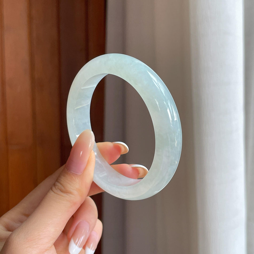 糯冰晴水翡翠平安镯（54.7mm)（yc424435）