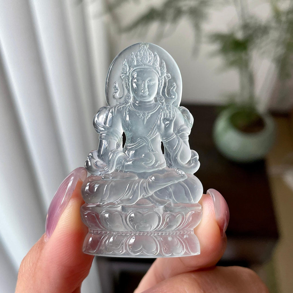 冰种淡晴水度母挂件（yc312575）