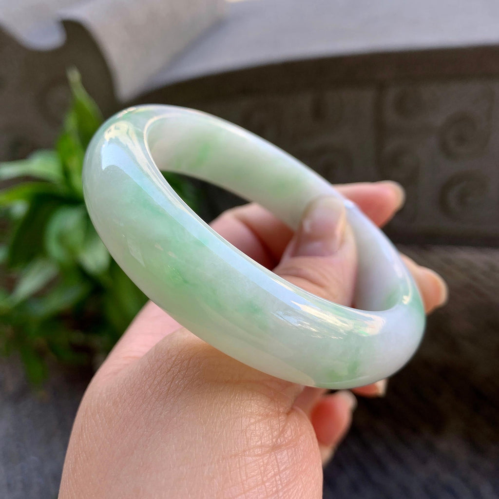 糯种飘绿宽版轮胎手镯（56.7mm）（yc308757）