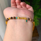 18K金镶糯冰种黄翡算盘珠手链（yc207252）