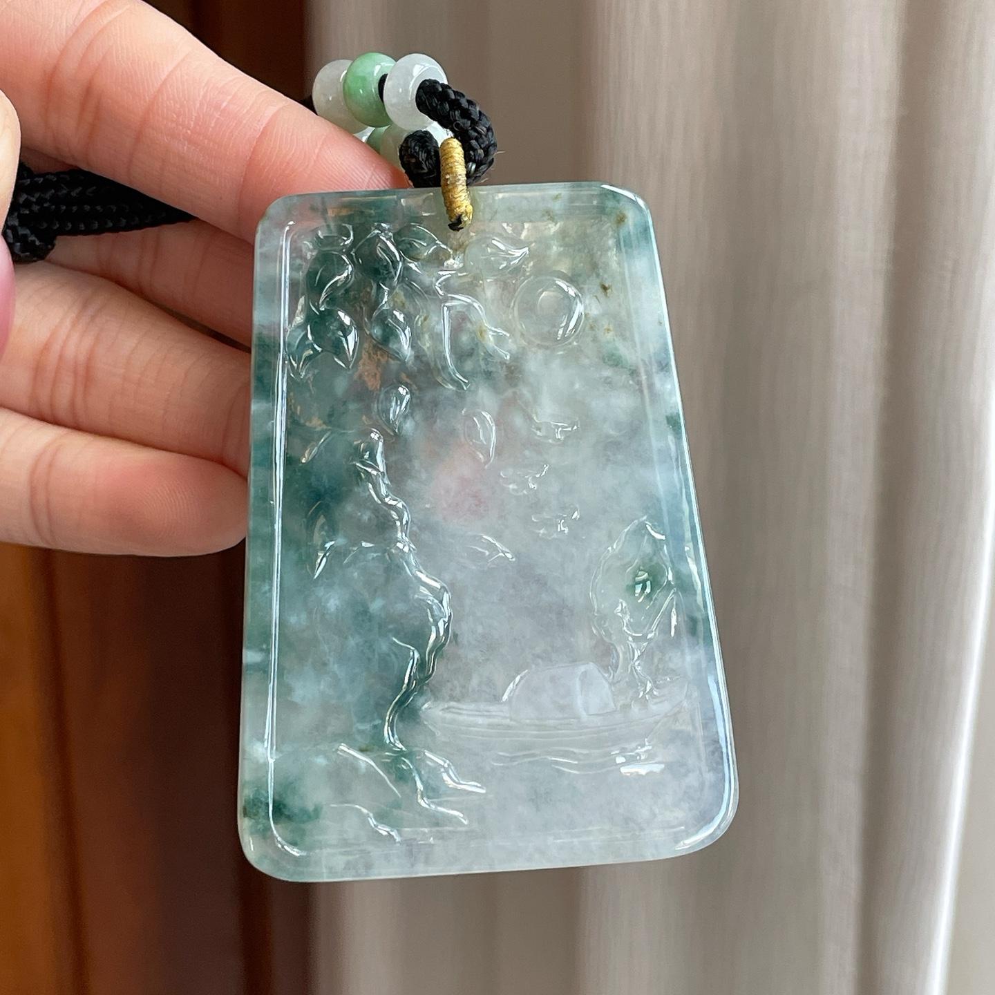 糯冰飘花翡翠虎牌（yc301440）