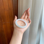 糯冰淡春底翡翠平安镯（53mm）（yc278064）