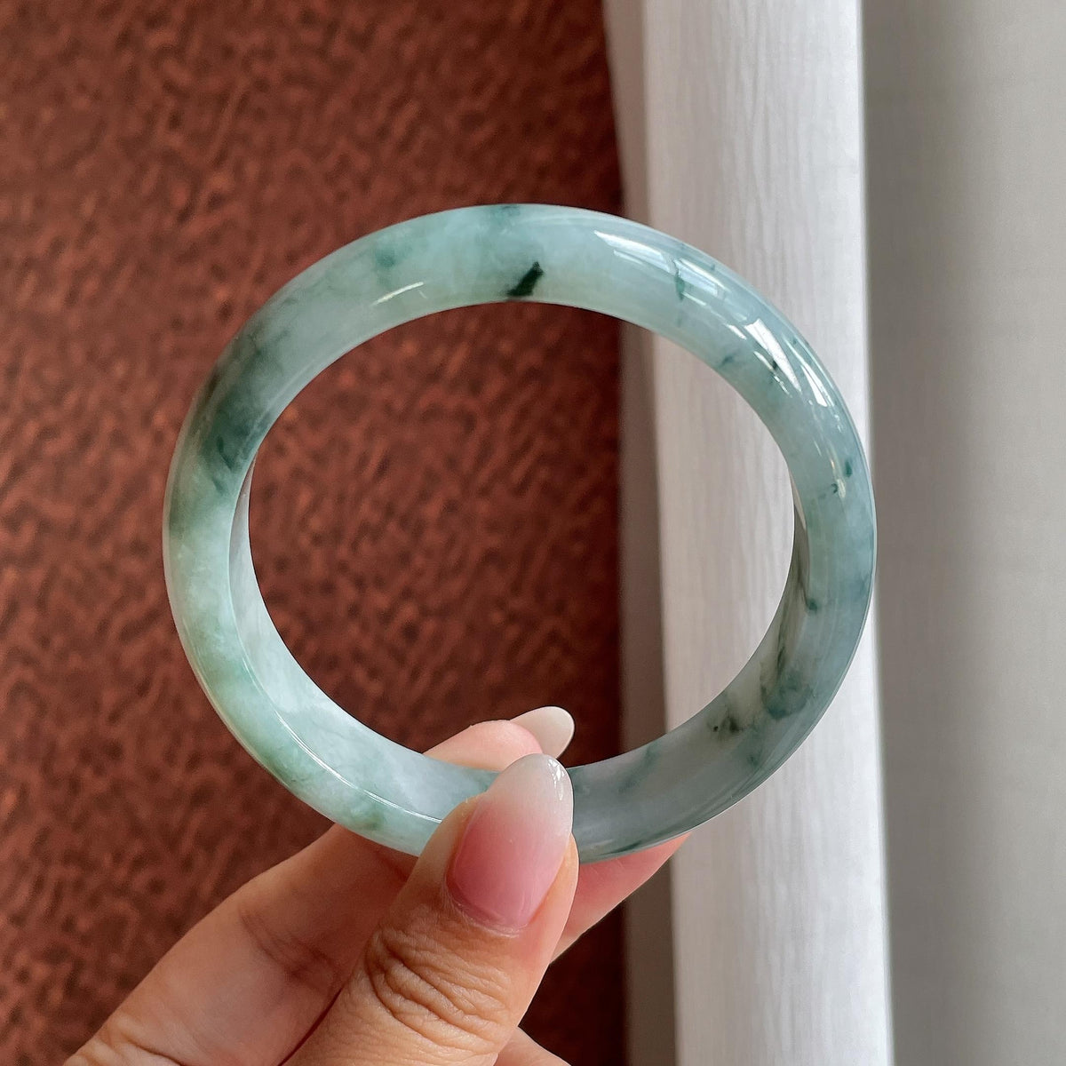细糯冰飘花正圈平安镯 57圈（yc724353）