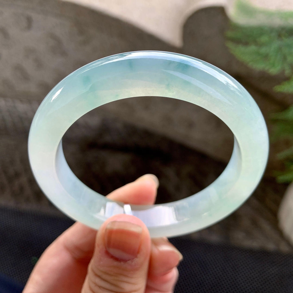 糯冰种飘花平安镯（55.3mm）（yc255596）