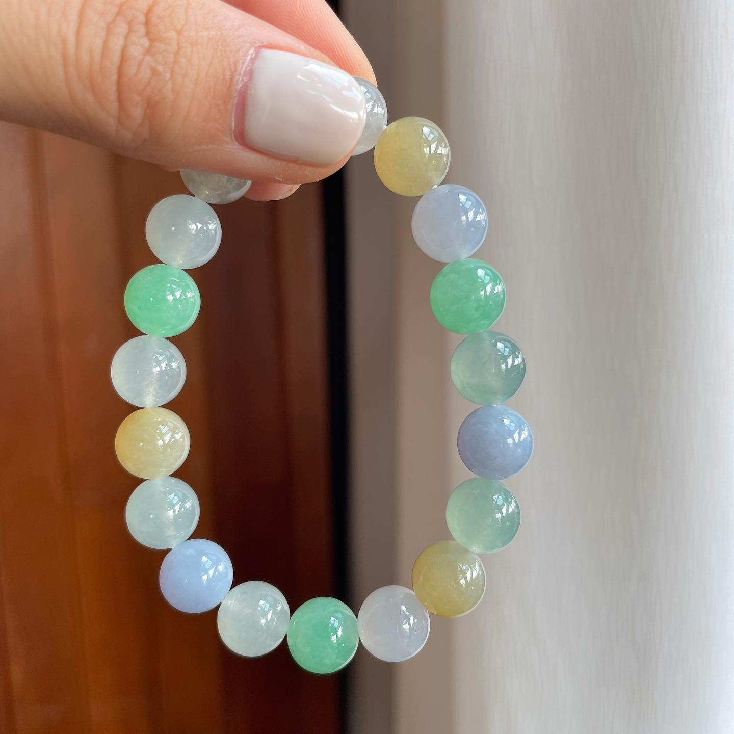 冰种多宝翡翠珠串手串（yc251044）