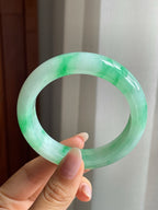 糯冰种飘色平安镯（54mm）