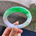 细糯种飘绿洒金平安镯（53mm）（yc305675）
