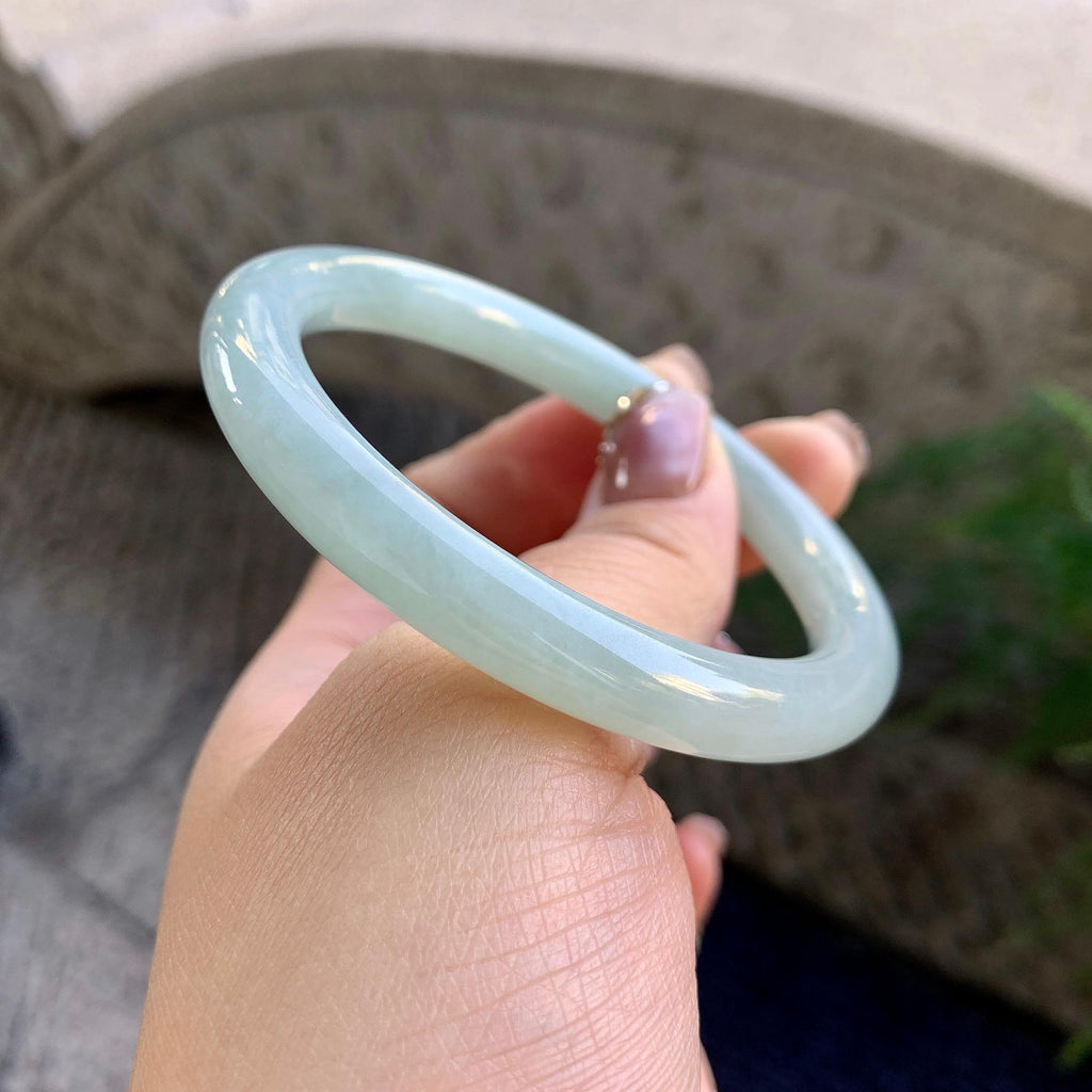 细糯种淡晴底圆条手镯（57mm）（yc276208）