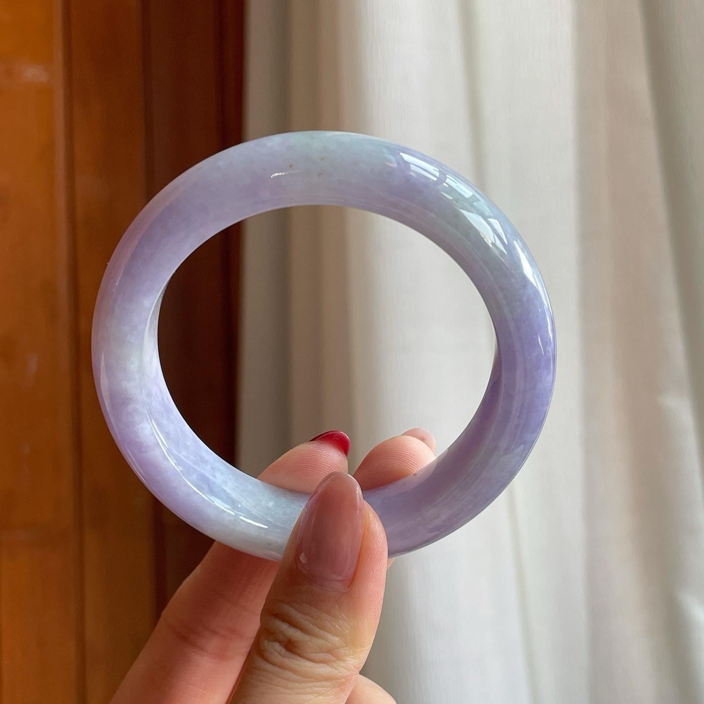 糯冰紫罗兰翡翠平安镯（56mm）（yc304408）