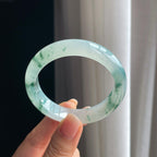 冰种飘花翡翠平安镯（53.2mm）（yc391225）