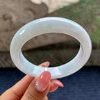 细糯种飘绿花正圈平安镯56.1圈       天然缅甸A货翡翠（yc423786）
