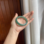 糯冰湖水绿翡翠平安镯（55.6mm）（yc400217）